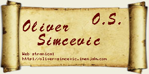 Oliver Simčević vizit kartica